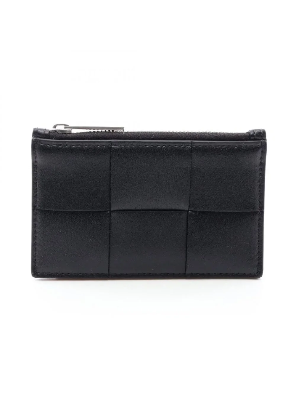 Bottega Veneta Coin Case Cassette Card Black Leather